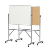 Ghent Reversible Whiteboard / Cork Bulletin Board w/ Aluminum Frame, 3'H x 4'W_1